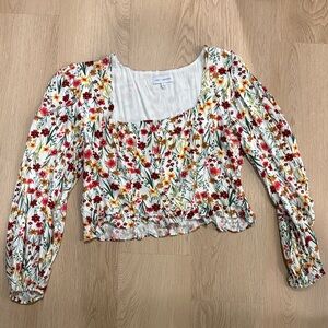 Lost + Wander Floral Blouse with Long Sleeves